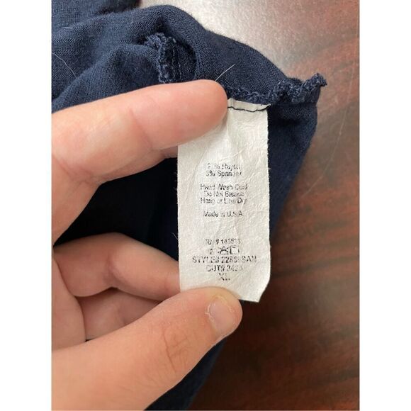 W5 Navy Short Sleeve Floral Blouse Size X-Large - Picture 6 of 8